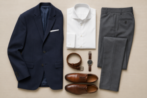 Perfect outfit and formal outfit styling flat lay