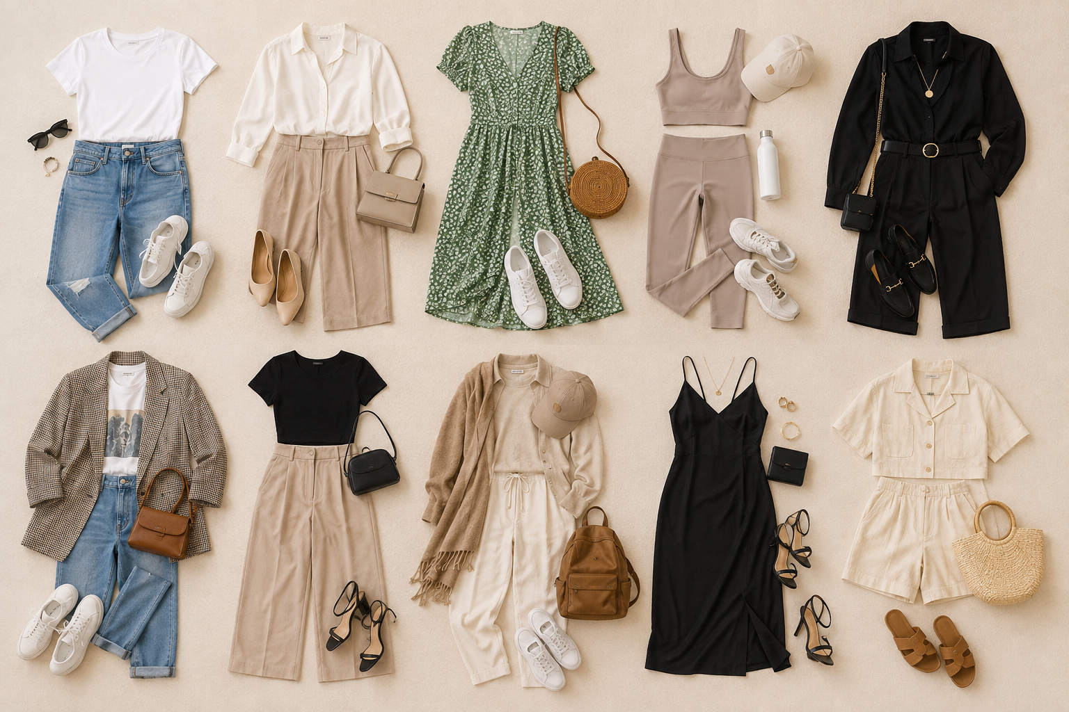 "Best top ten outfit ideas flat lay – stylish looks for every occasion"