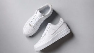 Nike Air Force sneakers on a clean background - shoes buying guide