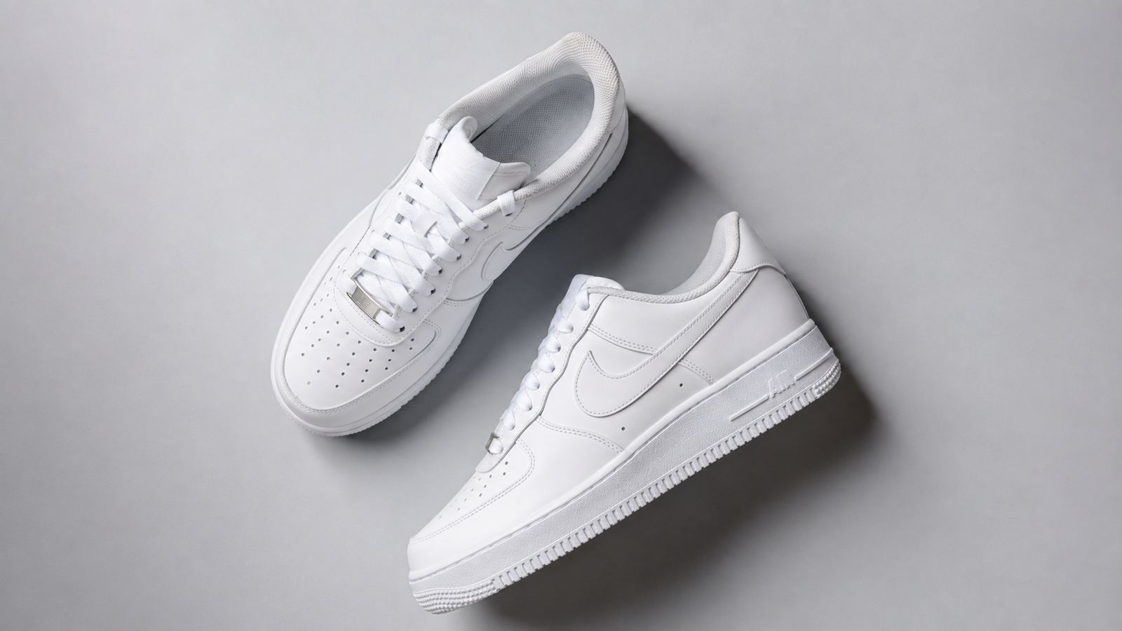 Nike Air Force sneakers on a clean background - shoes buying guide